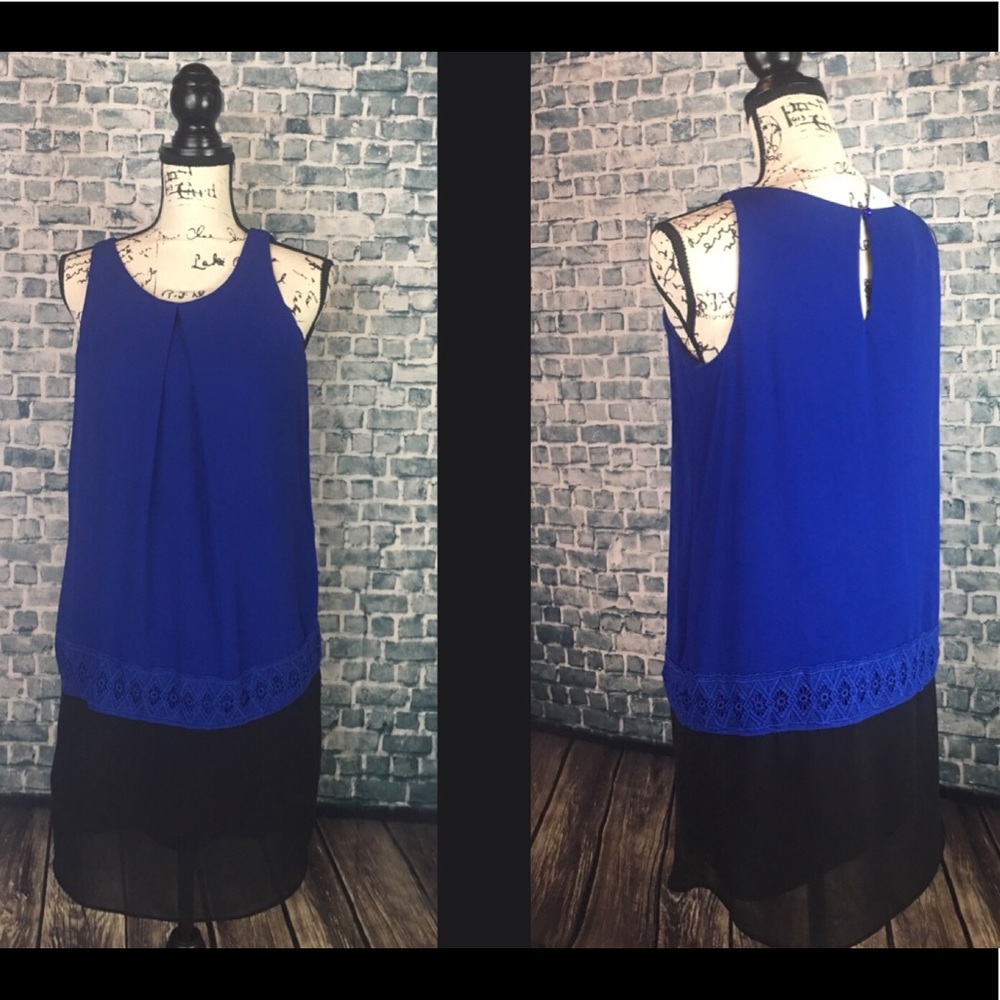 🙂🙂 A. Byer Black/Blue M Color Shift Lined Dress
